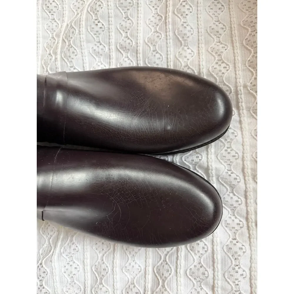 Cole Haan Brown Chelsea Rain Boots Waterproof Rubber Womens Size 8 Ankle